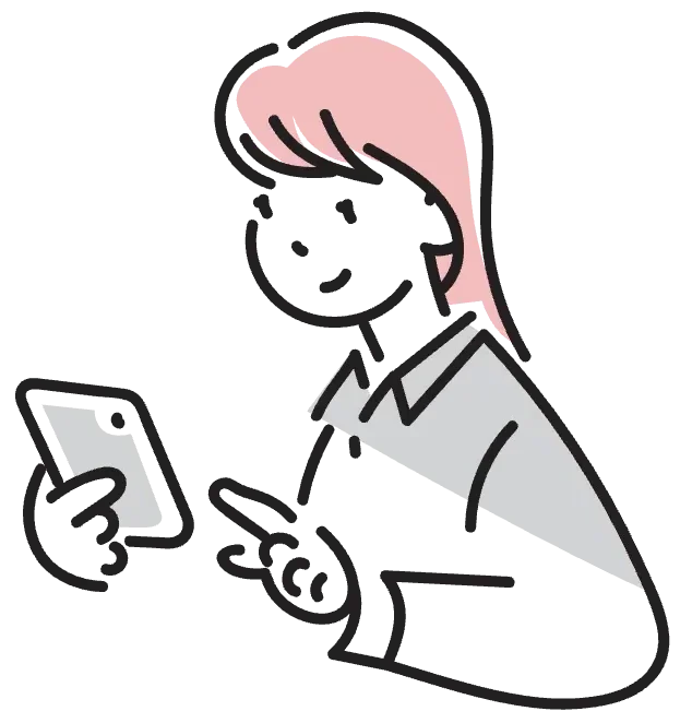 スマホを操作する女性のイラスト