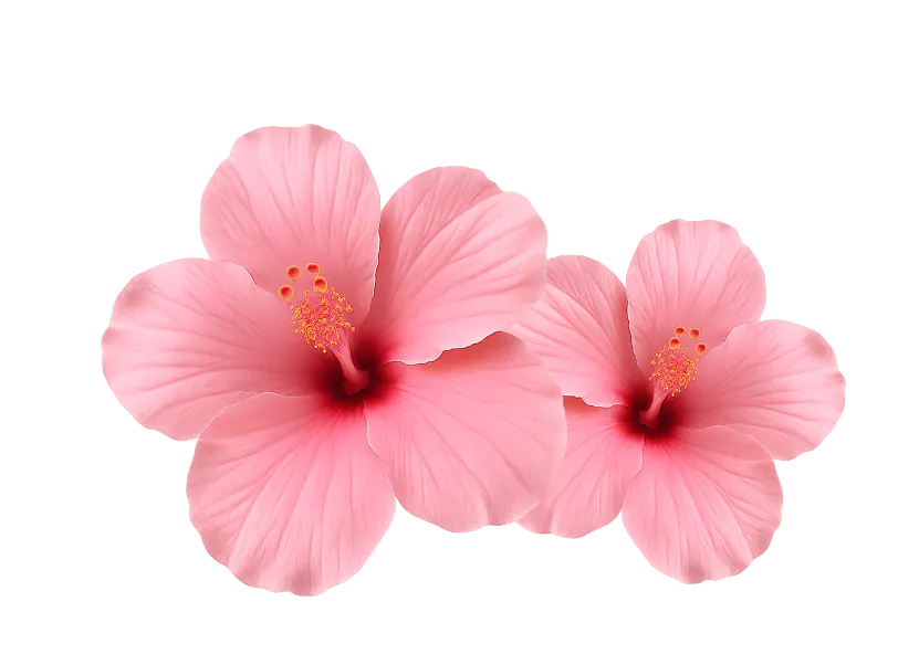 ピンク色のハイビスカスの花